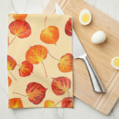 Colorful Fall Quaking Aspen Leaves Theedoek (Quarter Fold)