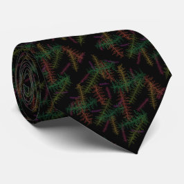 Colorful Fallen Leafy Repeating Pattern On Black   Stropdas