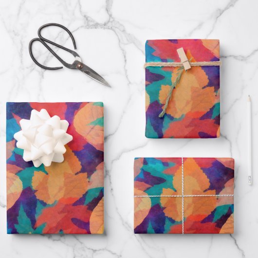 Colorful Fallen Leaves Inpakpapier Vel (Voorkant)