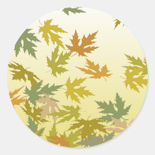 Colorful Falling Autumn Leaves Ronde Sticker (Voorkant)
