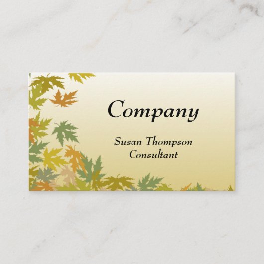 Colorful Falling Autumn Leaves Visitekaartje (Voorkant)