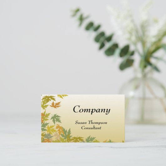 Colorful Falling Autumn Leaves Visitekaartje (Staand voorkant)