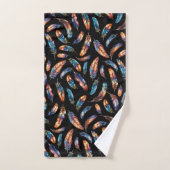 Colorful Falling Feather Art - Boho Graphic Print Bad Handdoek (Handdoek)
