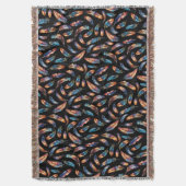 Colorful Falling Feather Art - Boho Graphic Print Deken (Voorkant Verticaal)