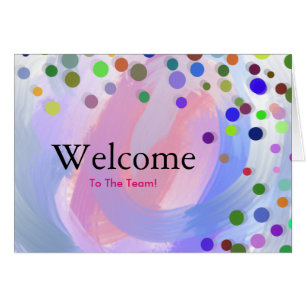 Colorful Falling Sparkles Polka Dots Welcome