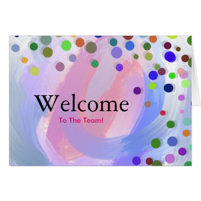 Colorful Falling Sparkles Polka Dots Welcome (Voorkant Horizontaal)