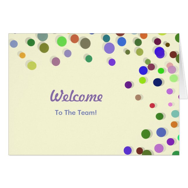 Colorful Falling Sparkles Polka Dots Welcome (Voorkant Horizontaal)