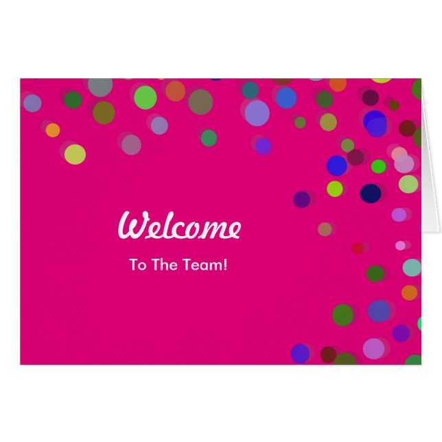 Colorful Falling Sparkles Polka Dots Welcome (Voorkant Horizontaal)