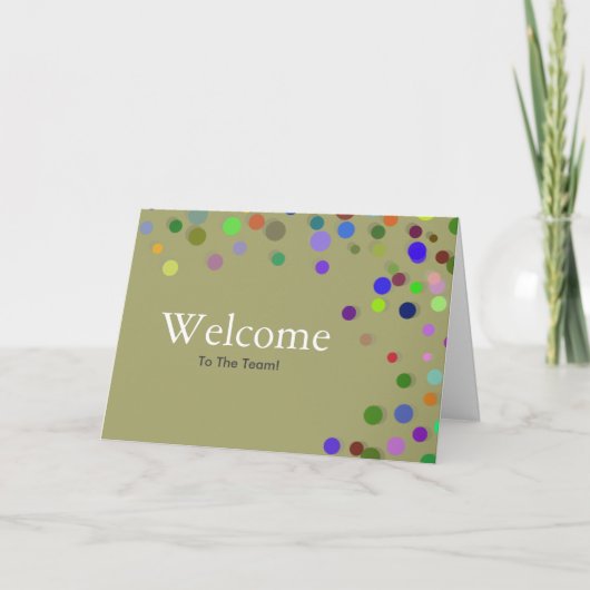 Colorful Falling Sparkles Polka Dots Welcome Card Kaart (Voorkant)