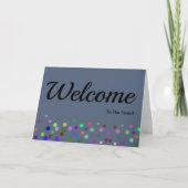 Colorful Falling Sparkles Polka Dots Welcome Kaart (Voorkant)