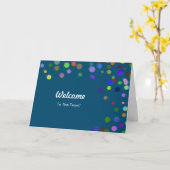Colorful Falling Sparkles Polka Dots Welcome Kaart (Gele Bloem)