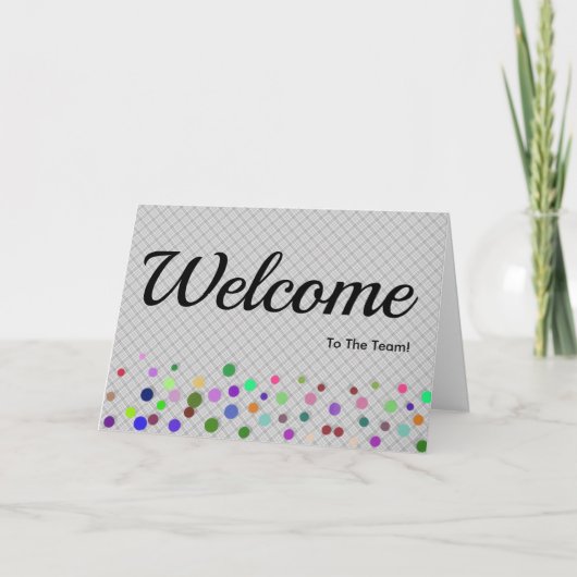 Colorful Falling Sparkles Polka Dots Welcome Kaart (Voorkant)