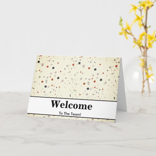 Colorful Falling Sparkles Polka Dots Welcome Kaart (Gele Bloem)