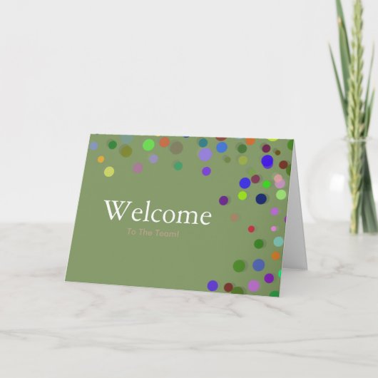 Colorful Falling Sparkles Polka Dots Welcome Kaart (Voorkant)