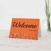 Colorful Falling Sparkles Polka Dots Welcome Kaart (Voorkant)