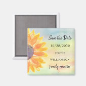 Colorful Family Reunion Sunflower Save the Date Magneet (Voorkant / Achterkant)