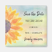 Colorful Family Reunion Sunflower Save the Date Magneet (Voorkant)