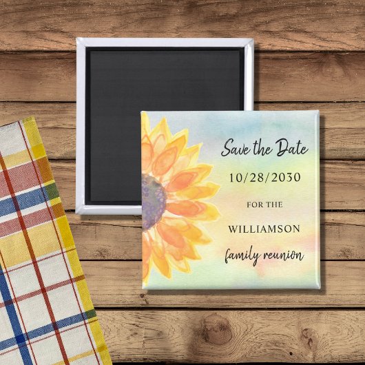 Colorful Family Reunion Sunflower Save the Date Magneet
