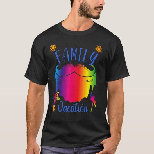 Colorful Family Vacation 2022 Beach Tropical Match T-shirt (Voorkant)