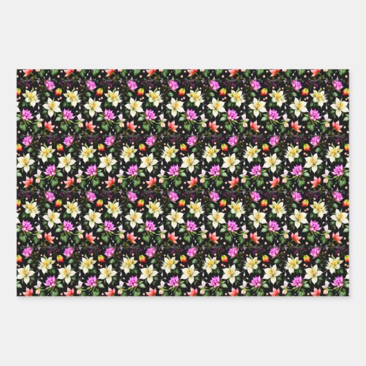 Colorful Fantastic Flowers Inpakpapier Vel (Voorkant 3)