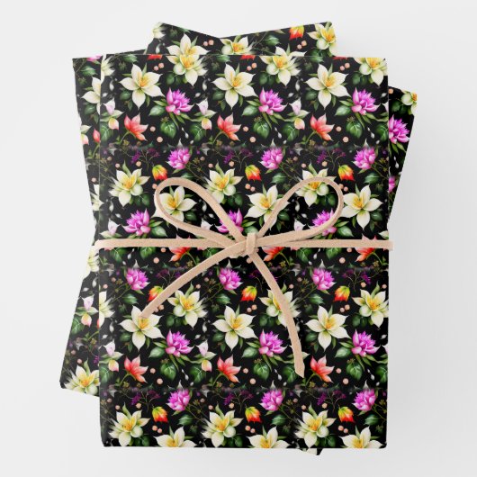 Colorful Fantastic Flowers Inpakpapier Vel (In situ)