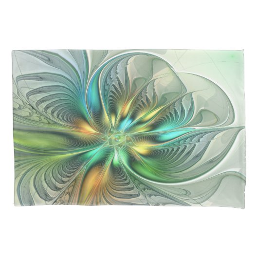 Colorful Fantasy Abstract Flower Fractal Art Kussensloop (Voorkant)