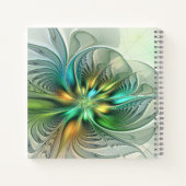 Colorful Fantasy Abstract Flower Fractal Art Name Notitieboek (Achterkant)