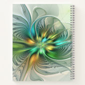 Colorful Fantasy Abstract Flower Fractal Art Name Notitieboek (Achterkant)