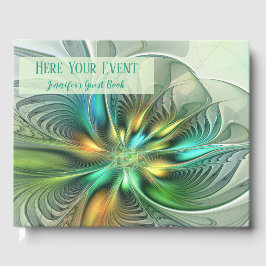 Colorful Fantasy Abstract Flower Fractal Text Gastenboek