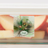 Colorful Fantasy Abstract fractal Art Flower Labels (Aangebracht)