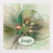 Colorful Fantasy Abstract fractal Art Flower Labels (Design 2)