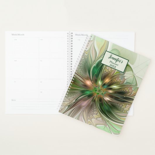Colorful Fantasy Abstract fractal Art Flower Planner (Display)