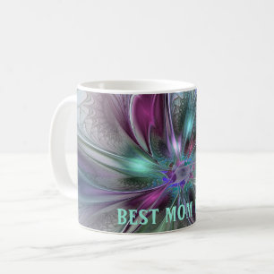Colorful Fantasy Abstract Fractal Flower Best Mama Koffiemok