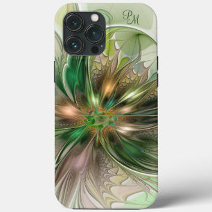 Colorful Fantasy Abstract Fractal Flower Initialen Case-Mate iPhone Case