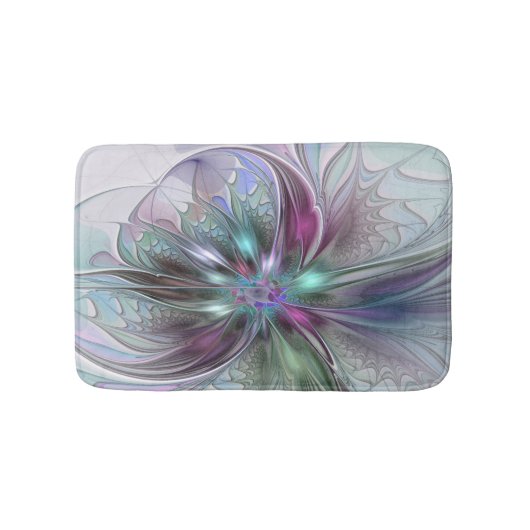 Colorful Fantasy Abstract Modern Fractal Flower Badmat (Voorkant)