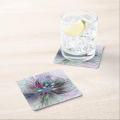Colorful Fantasy Abstract Modern Fractal Flower Kartonnen Onderzetters (Insitu)