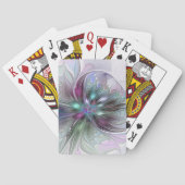Colorful Fantasy Abstract Modern Fractal Flower Pokerkaarten (Achterkant)