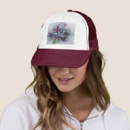 Colorful Fantasy Abstract Modern Fractal Flower Trucker Pet