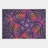 Colorful Fantasy Abstract Modern Paars Fractal Inpakpapier Vel (Voorkant 3)
