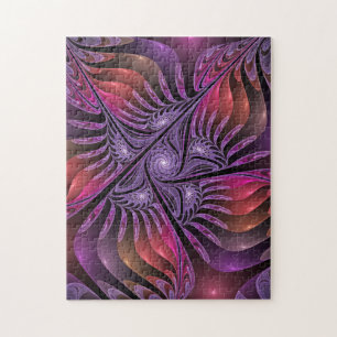 Colorful Fantasy Abstract Modern Paars Fractal Legpuzzel