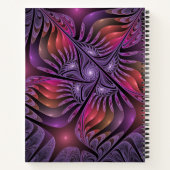 Colorful Fantasy Abstract Modern Paars Fractal Notitieboek (Achterkant)
