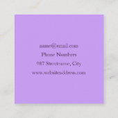 Colorful Fantasy Abstract Modern Paars Fractal Vierkante Visitekaartje (Achterkant)