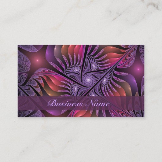 Colorful Fantasy Abstract Modern Paars Fractal Visitekaartje (Voorkant)