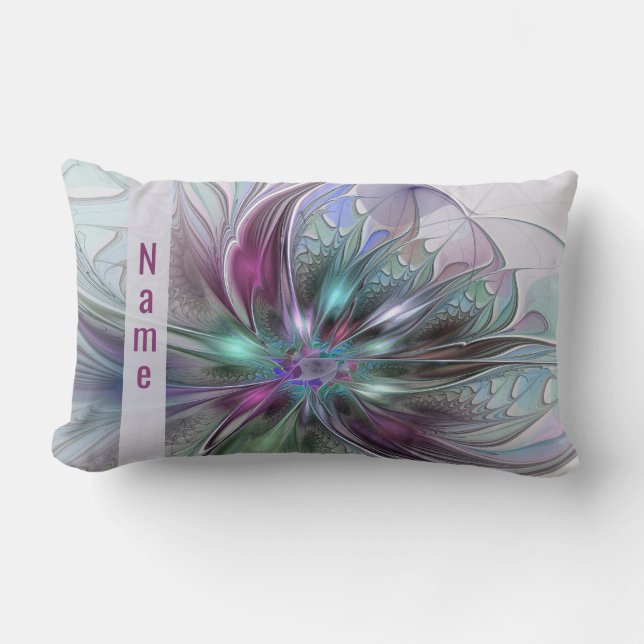 Colorful Fantasy Abstract Moderne Art Flower Kussen (Voorkant)