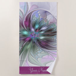 Colorful Fantasy Abstract Moderne Art Flower Strandlaken