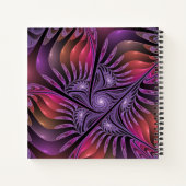 Colorful Fantasy Abstract Paars fractal Art Name Notitieboek (Achterkant)