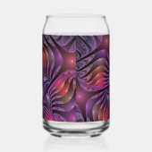 Colorful Fantasy Abstract Trippy Purple Fractal Blikvorm Glas (Rechts)