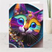 Colorful Fantasy Cat All Occasions Greep Kaart (Voorkant)