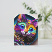 Colorful Fantasy Cat Briefkaart (Staand voorkant)