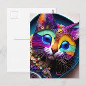 Colorful Fantasy Cat Briefkaart (Voorkant / Achterkant)